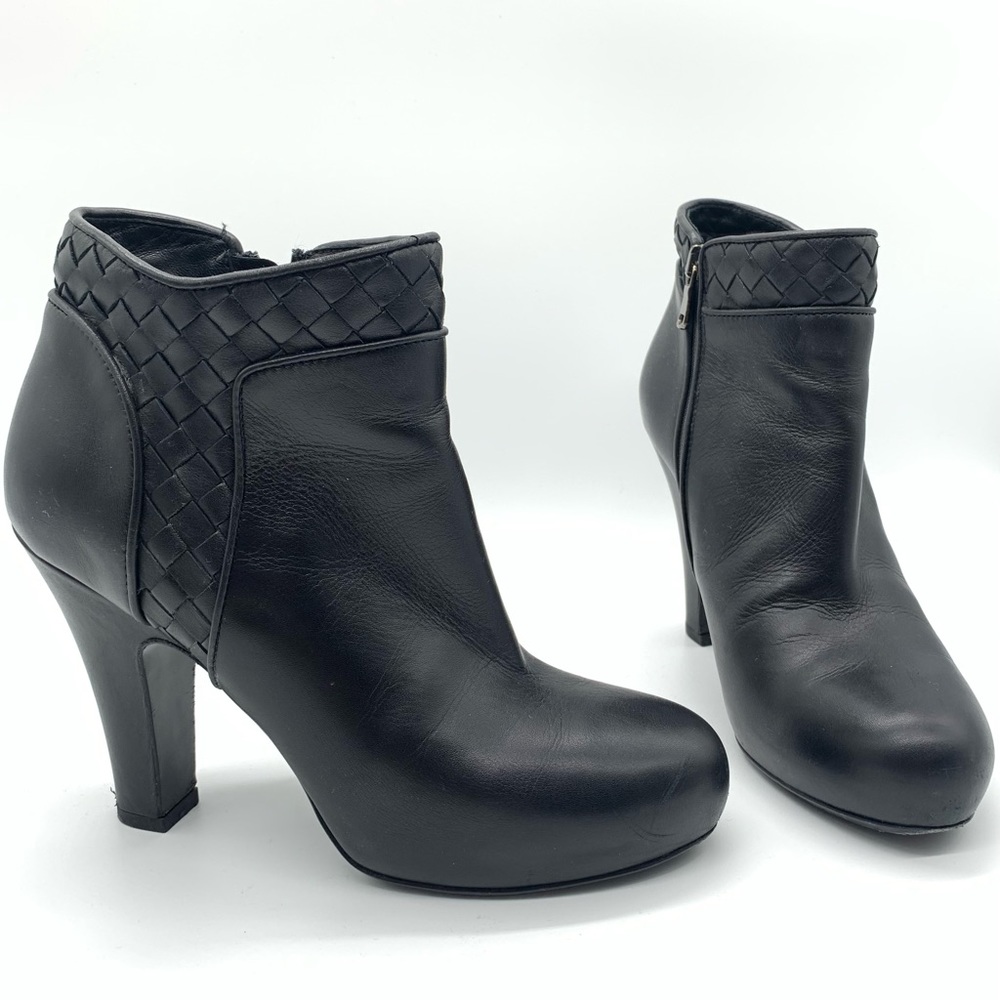 Bottega Veneta Intrecciato Quiet Luxury Black Leather Ankle Boots Women 5